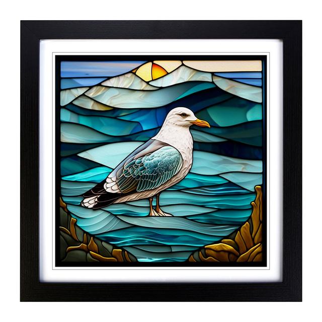 Seagull Stained Glass Effect House of Hampton Frame Colour: Black on Productcaster.