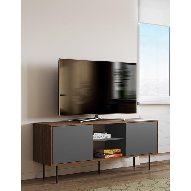 Altitude TV Stand for TVs up to 65" Tema Home Colour: Walnut/Grey on Productcaster.