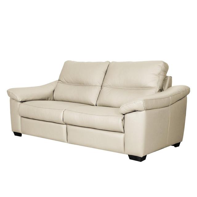 Zweiersofa Abbrielle aus Echtleder Ebern Designs Polsterfarbe: Creme on Productcaster.