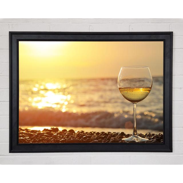 Wine On The Beach Framed Print Wall Art House of Hampton Format: Black Framed Paper, Size: 84.1cm H x 118.9cm W x 8cm D on Productcaster.