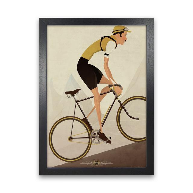 'Vintage' - Graphic Art Print on Paper Happy Larry Size: 42cm H x 30cm W x 3cm D, Frame Option: Black Framed on Productcaster.