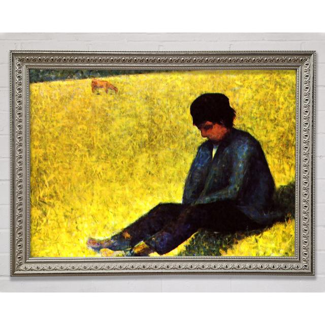 Boy Sitting On A Lawn von Georges Seurat - Einzelne Bilderrahmen Kunstdrucke Bright Star Größe: 84,1 cm H x 118,9 cm B on Productcaster.