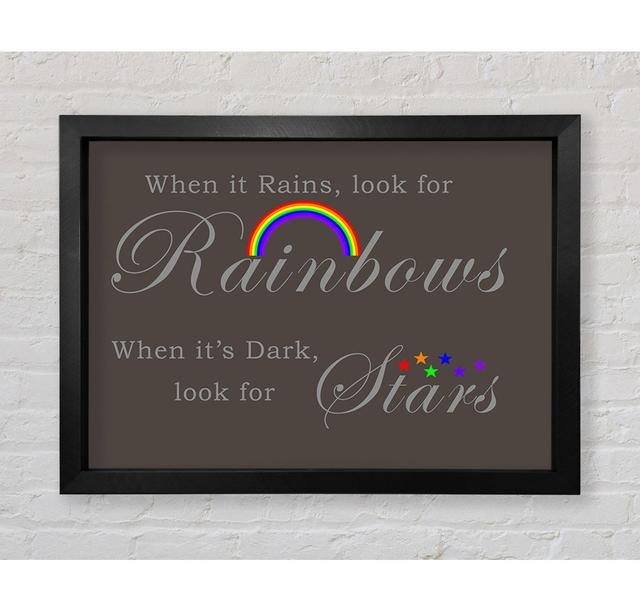 When It Rains Look For Rainbows 2 Chocolate - Print Bright Star Size: 59.7cm H x 84.1cm W on Productcaster.