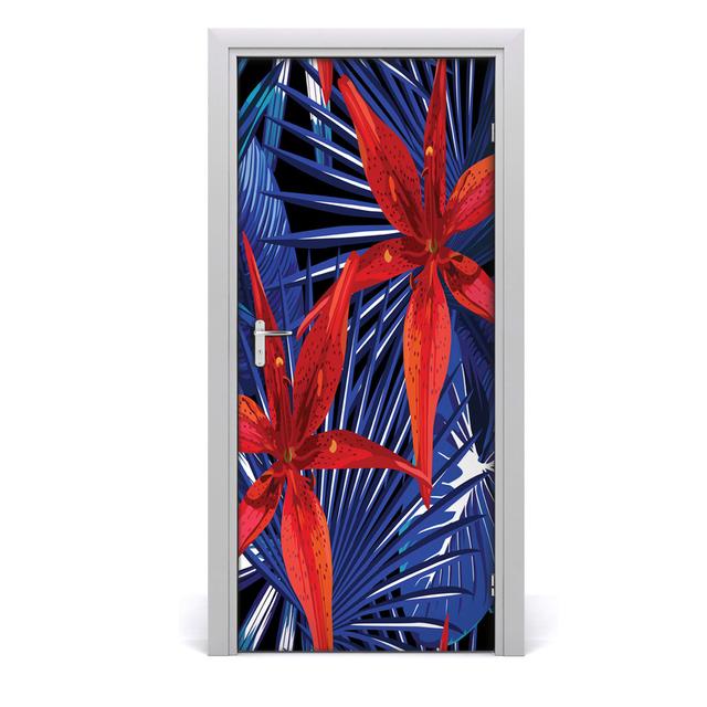 Tropical Flowers Door Sticker Bay Isle Home on Productcaster.