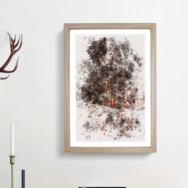 Forest Sunlight - Picture Frame Painting Print East Urban Home Size: 63cm H x 45cm W x 2cm D, Frame Option: Oak Framed on Productcaster.