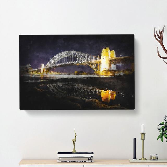 Sydney Harbour Bridge Australia - Wrapped Canvas Painting Print East Urban Home Size: 40cm H x 60cm W x 3cm D on Productcaster.