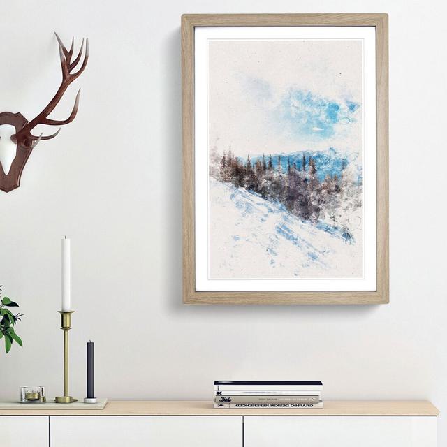 Revelstoke Mountain in Canada - Picture Frame Painting Print East Urban Home Size: 63cm H x 45cm W x 2cm D, Frame Option: Oak Framed on Productcaster.