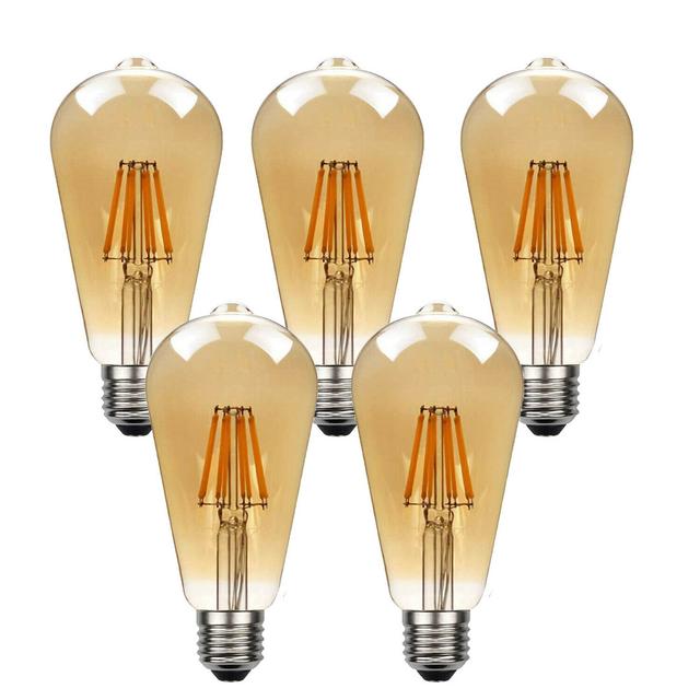 ST64 Dimmable LED E27 Screw Bulb 8W 5 Pack (Set of 5) Symple Stuff on Productcaster.