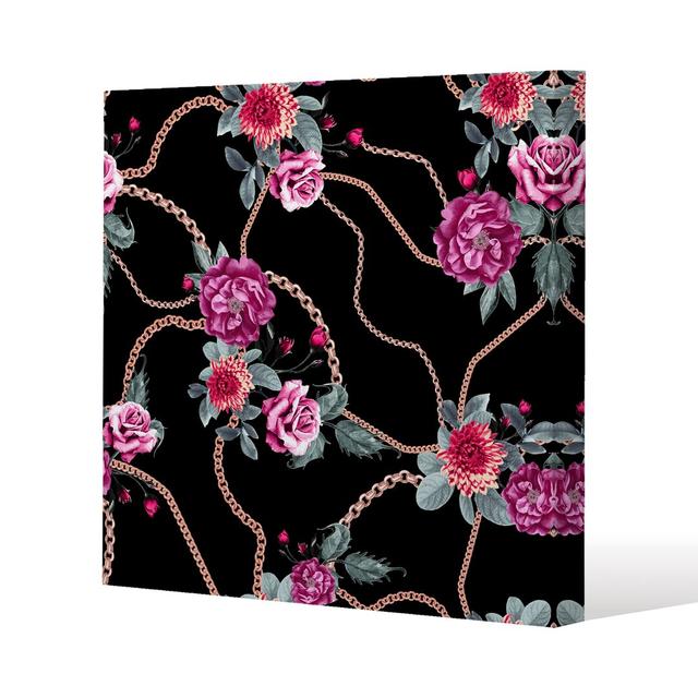 Chain And Flowers Pattern Canvas Print Andrew Lee on Productcaster.