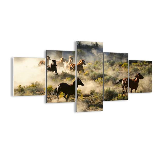 'Competition - Freedom or Men's Strength?' - 5 Piece Unframed Photograph Print Set on Glass Ebern Designs Size: 70cm H x 125cm W x 1.8cm D on Productcaster.