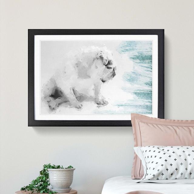 White British Bulldog Profile in Abstract - Picture Frame Painting Print East Urban Home Frame Option: Black, Size: 60cm H x 91cm W x 2cm D on Productcaster.