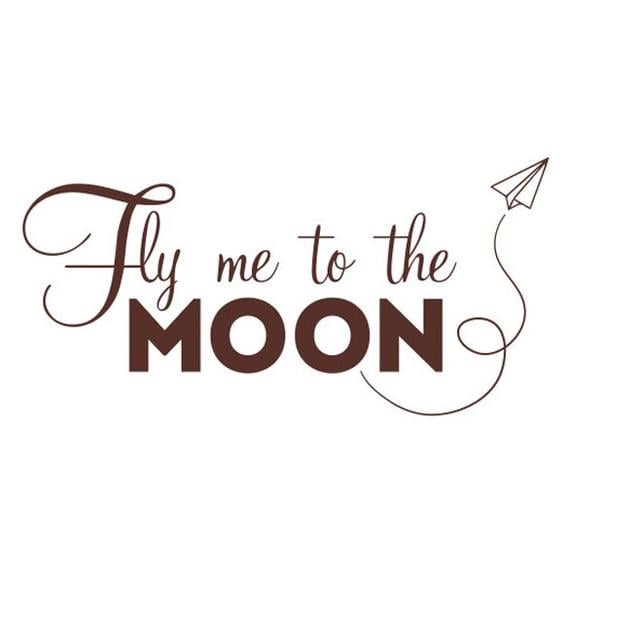 Fly Me To The Moon Wall Sticker East Urban Home Colour: Brown, Size: Medium on Productcaster.