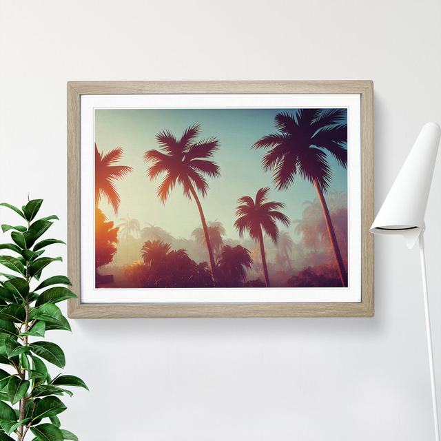 Revered Palm Trees - Single Picture Frame Print 17 Stories Size: 25cm H x 34cm W x 2cm D, Frame Colour: Oak Framed on Productcaster.