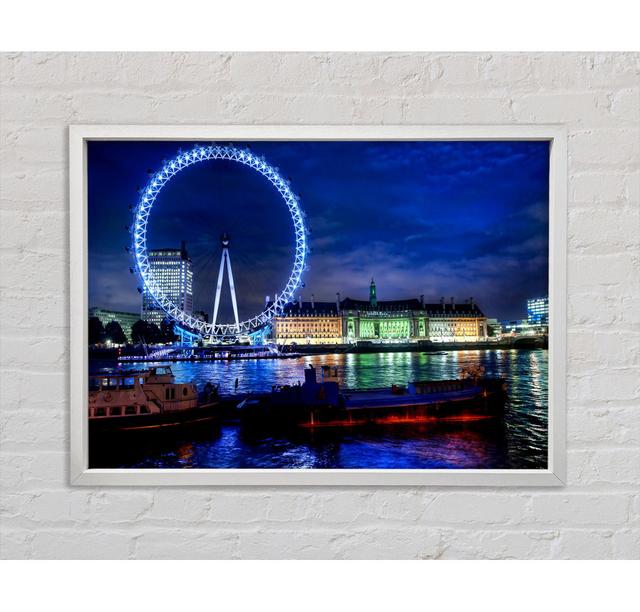 Das London Eye bei Nacht - Einzelner Bilderrahmen Kunstdrucke auf Leinwand Bright Star Größe: 59,7 cm H x 84,1 cm B x 3,3 cm T on Productcaster.