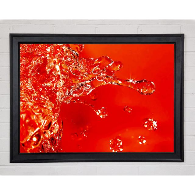 Orange Water Splash Framed Print Ivy Bronx Size: 21cm H x 29.7cm W x 1.5cm D on Productcaster.