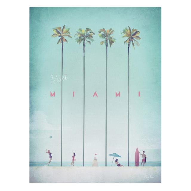 Miami by Henry Rivers - Wrapped Canvas Advertisement Happy Larry Size: 80cm H x 60cm W on Productcaster.