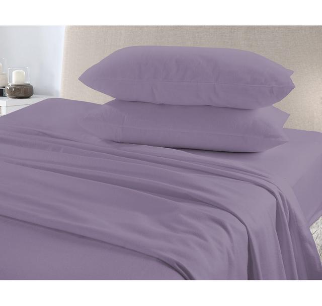 Kinyon 100% Cotton Fitted Sheet 17 Stories Colour: Lilac, Size: Kingsize (5') on Productcaster.