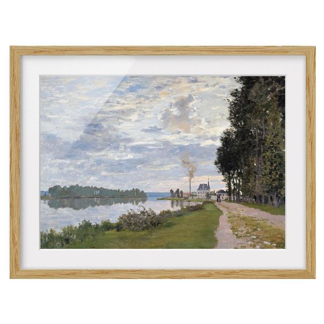 The Promenade At Argenteuil by Claude Monet - Picture Frame Art Print on Paper East Urban Home Size: 70cm H x 100cm W, Frame Options: Natural oak wood on Productcaster.