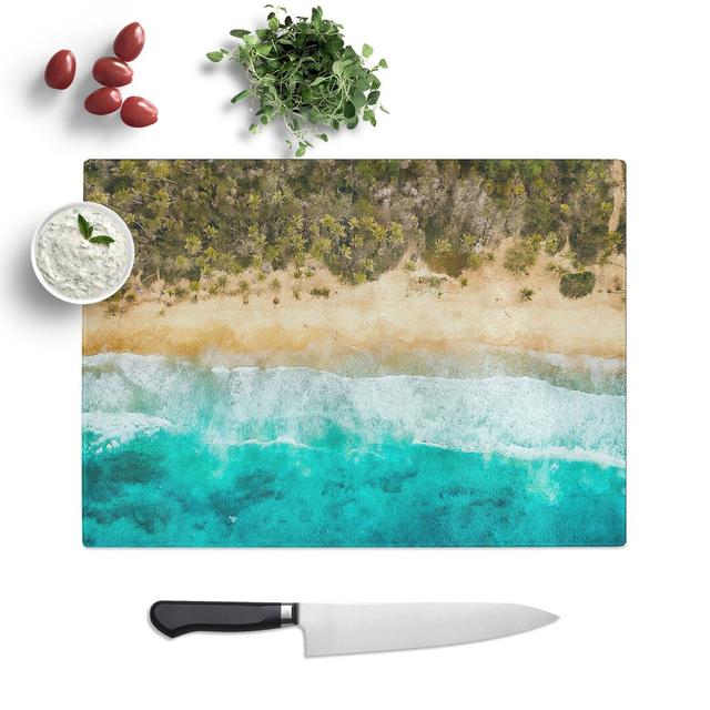 Tempered Glass Beach in Choroni Venezuela Painting Chopping Board East Urban Home Size: 20 cm x 28.5 cm on Productcaster.