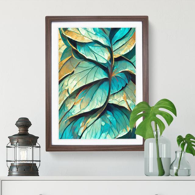 XV1022-340X Abstract Leaf No.2 - Print Metro Lane Size: 66cm H x 48cm W, Format: Walnut Framed, Matte Colour: White on Productcaster.