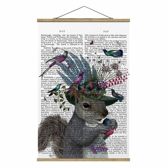 Fabric picture with poster strips - Birdcatcher - Squirrel With Acorns - Portrait 3:2 Maturi Größe: 150 cm H x 100 cm B x 0,3 cm T on Productcaster.