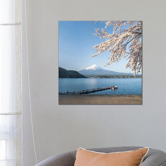 Mount Fuji In Spring, Lake Kawaguchiko, Japan by Jan Becke - Wrapped Canvas Print Latitude Run Size: 66.04cm H x 66.04cm W x 1.91cm D on Productcaster.