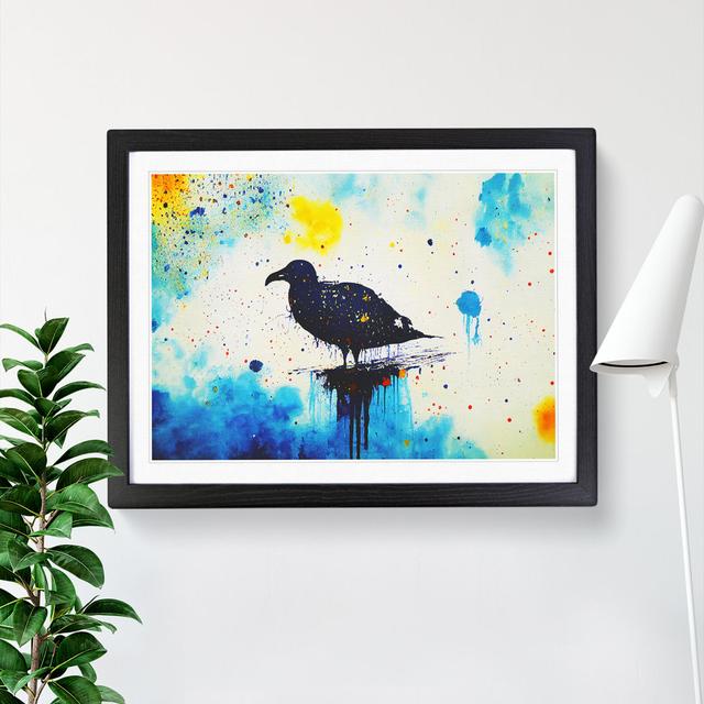 Seagull Splash Abstract - Picture Frame Painting 17 Stories Frame Colour: Black , Size: 46cm H x 64cm W x 2cm D on Productcaster.