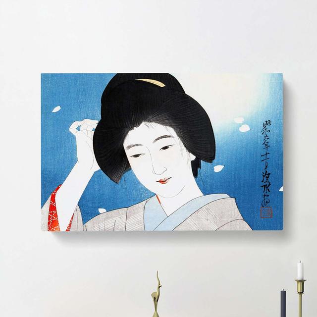 Under the Moonlight by Ito Shinsui - Wrapped Canvas Painting Print East Urban Home Size: 50cm H x 76cm W x 3cm D on Productcaster.