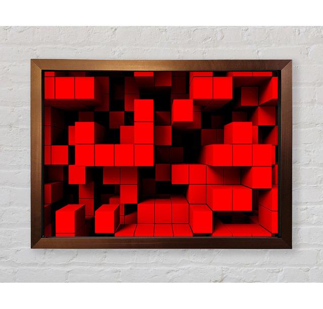 Red Cubism Framed Print Ivy Bronx Size: 59.7cm H x 84.1cm W on Productcaster.