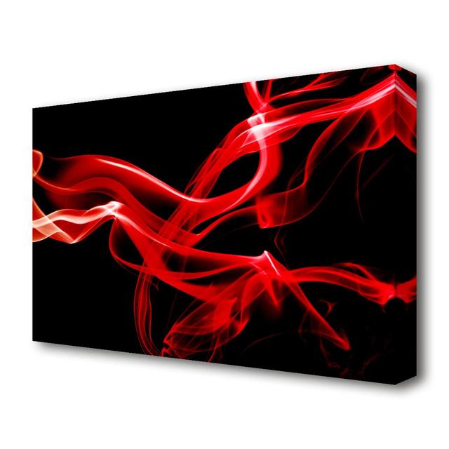 Red Smoke Patterns - Wrapped Canvas Graphic Art Print East Urban Home Size: 66 cm H x 101.6 cm W on Productcaster.