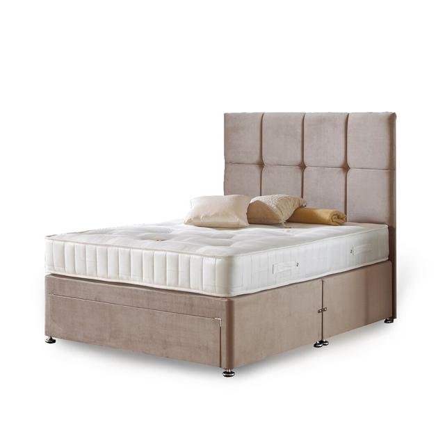 Asia Coilsprung Divan Bed Fairmont Park Colour: Mink Plush Velvet, Size: Single (3'), Storage Type: No Storage on Productcaster.