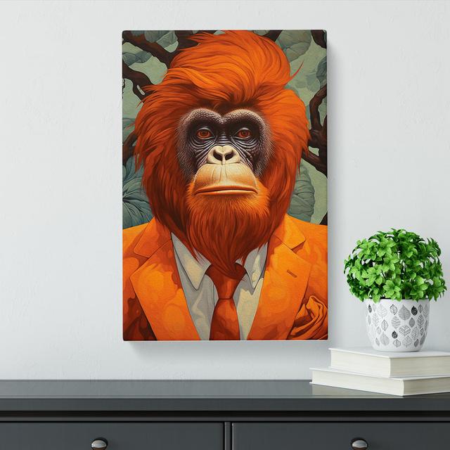 Orangutan Art Deco Art Happy Larry Size: 60cm H x 40cm W x 3cm D on Productcaster.