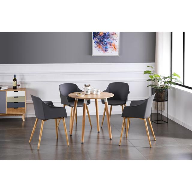 Topsham 4 - Person Dining Set Norden Home Colour (Chair): Grey, Colour (Table Top): Brown on Productcaster.