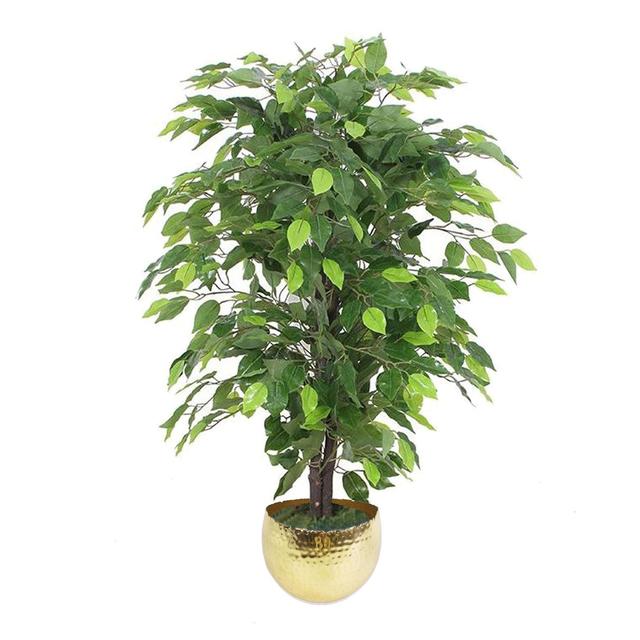 90cm Faux Tree in Pot Liner Leaf Base Colour: Gold on Productcaster.