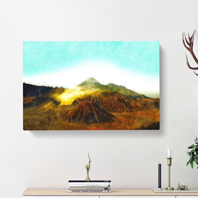 Volcano In Iceland - Wrapped Canvas Print East Urban Home Size: 50cm H x 76cm W x 3cm D on Productcaster.