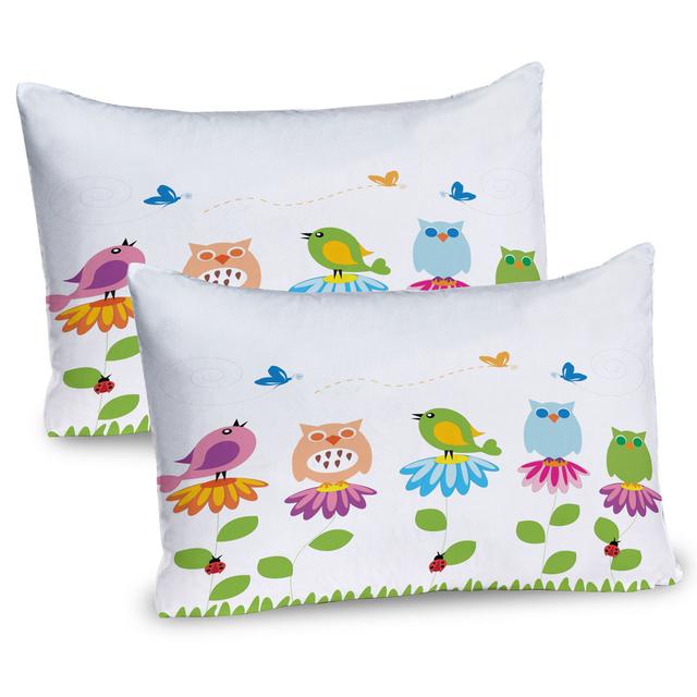 Cartoon Camomile Birds Microfiber Sham (Set of 2) East Urban Home on Productcaster.