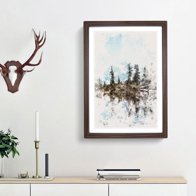 Mount Shuksan Reflection - Picture Frame Painting Print East Urban Home Frame Option: Walnut Framed, Size: 33cm H x 24cm W x 2cm D on Productcaster.