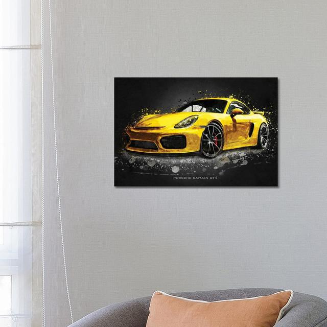 Porsche Cayman Gt4 Acrylic by Gab Fernando - Wrapped Canvas Print Latitude Run Size: 45.72cm H x 66.04cm W x 1.90cm D on Productcaster.