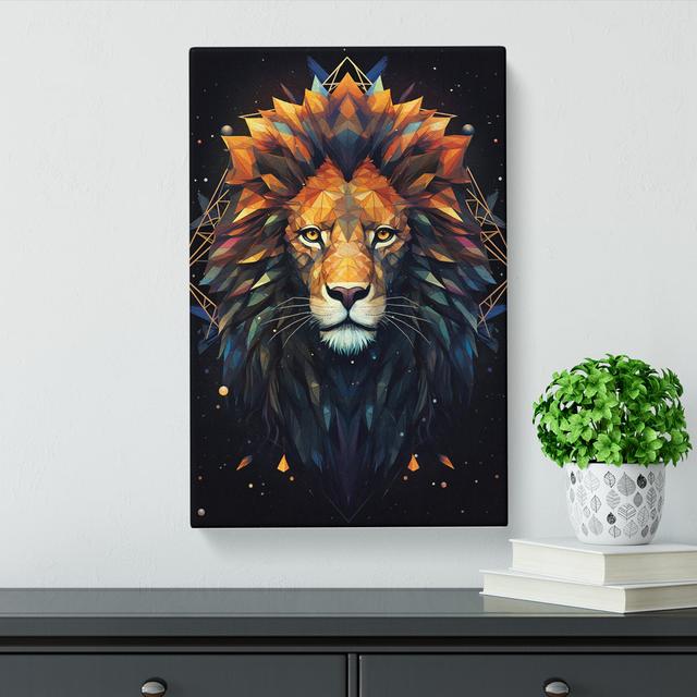 Leo Zodiac Geometric Art - No Frame Art Prints 17 Stories Size: 76cm H x 50cm W x 3cm D on Productcaster.