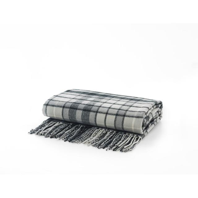 Plain Weave / Muslin Throw Blanket Deyongs 1846 Colour: Grey on Productcaster.