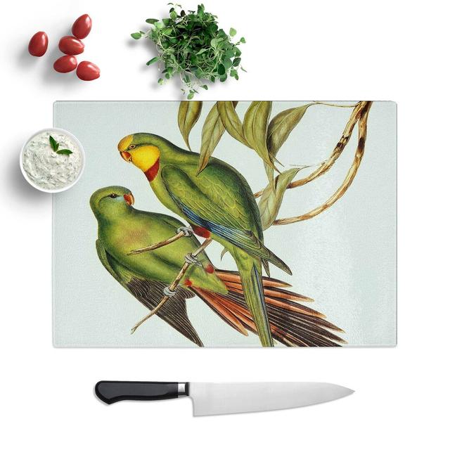 Tempered Glass Parakeet Chopping Board East Urban Home Size: 28.5 cm W x 20 cm L on Productcaster.