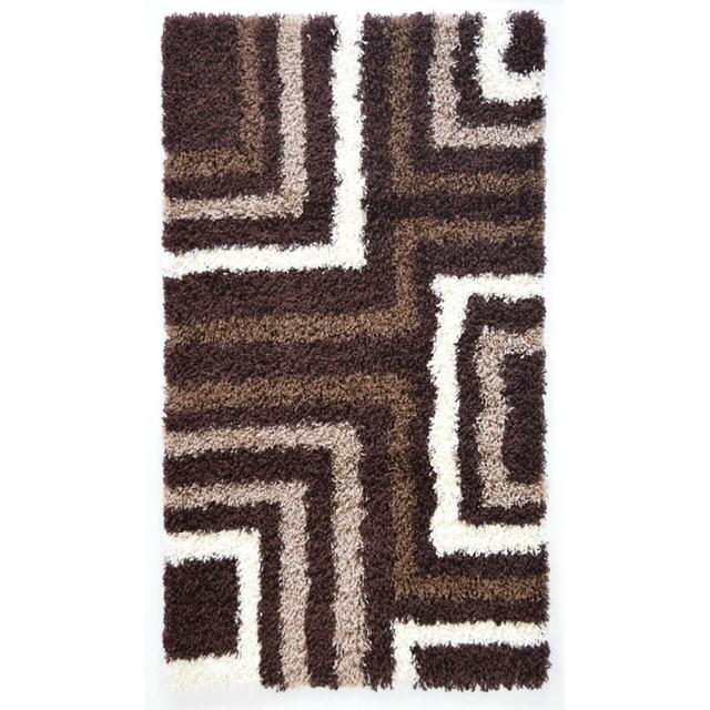 California Brown Tides Shaggy Rug - 160X230cm (5''4"X7''8") Ebern Designs Rug Size: Rectangle 60 x 110cm on Productcaster.