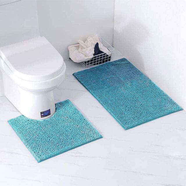 Kulap 2 Piece Rectangle and U-Shaped Bath Rug Set Brayden Studio Colour: Turquoise on Productcaster.