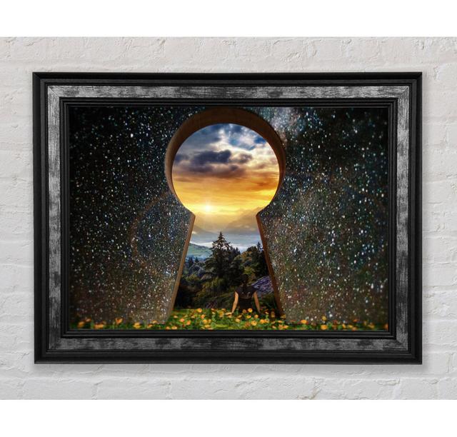 Key Hole Universe - Single Picture Frame Art Prints Bright Star Size: 29.7cm H x 42cm W x 8cm D on Productcaster.