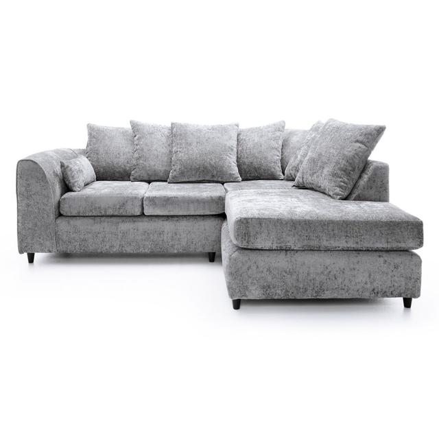 Adaleigh 2 - Piece Velvet Corner Sectional Fairmont Park Orientation: Right Hand Facing, Upholstery Colour: Light Grey on Productcaster.