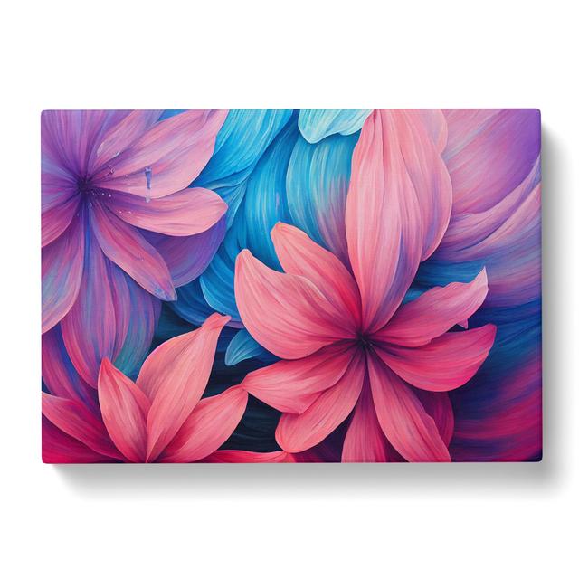 Flowers Abstract - Wrapped Canvas Print ClassicLiving Size: 35cm H x 50cm W x 3cm D on Productcaster.