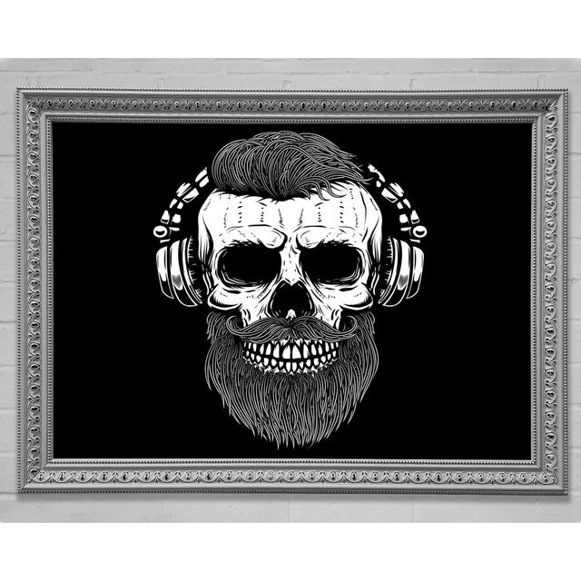 Dj Headphones Skull Beard Framed Print Bright Star Size: 100cm H x 141.4cm W x 3cm D on Productcaster.