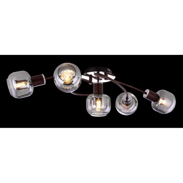 5-Light Bell Ceiling Spotlight in Bronze with Smoke Shade by 17 Stories on Productcaster.