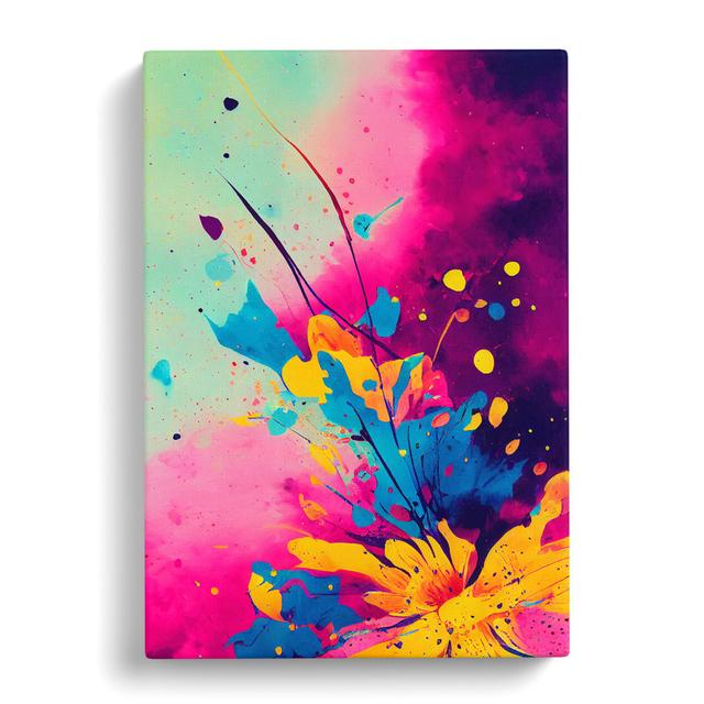 Splattered Flower No.2 Abstract - Wrapped Canvas Print Metro Lane Size: 50cm H x 35cm W x 3cm D on Productcaster.