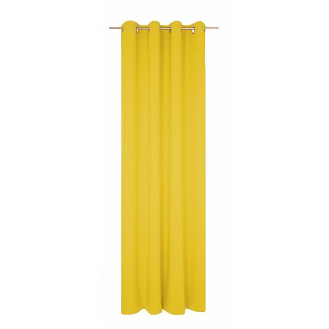 Torquay Polyester Semi Sheer No Curtain Pair (Set of 2) Ebern Designs Colour: Yellow, Size: 145cm Width x 220cm Drop on Productcaster.